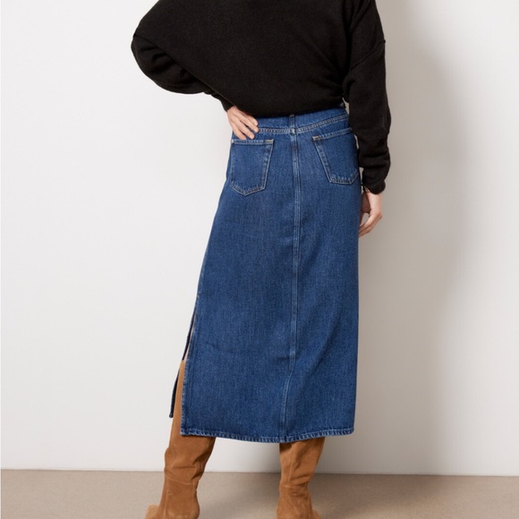 7 For All Mankind Maxi Skirt in Blue Note - Picture 3 of 9